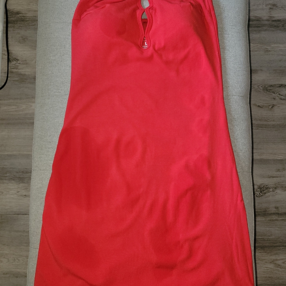 Tube Top Cut-Out Dress,  Red